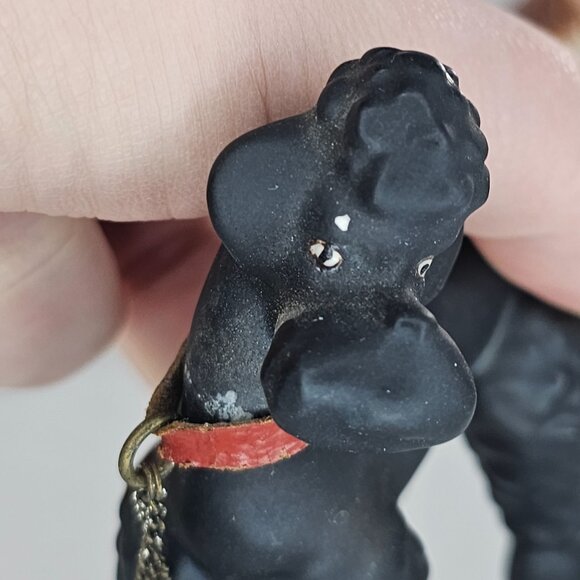 Vintage Early Goebel Pre Hummel Black Poodle Family Figurines Chain Leash Set - Picture 10 of 11